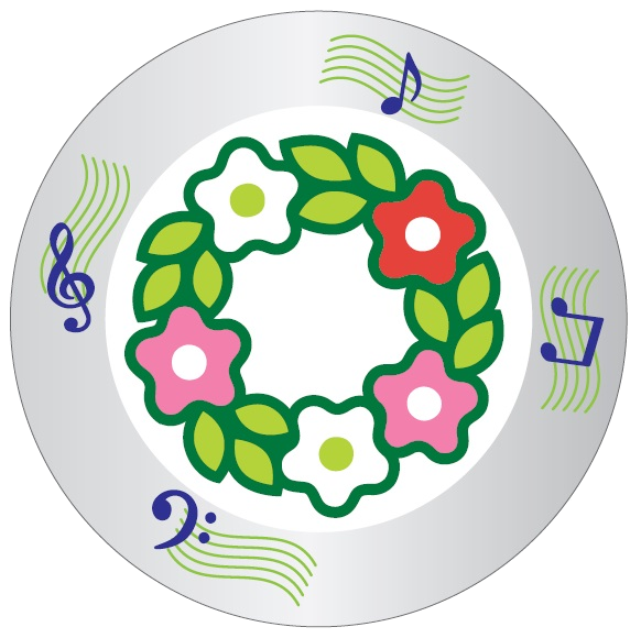 花と緑と音楽のおもてなしロゴマークの画像