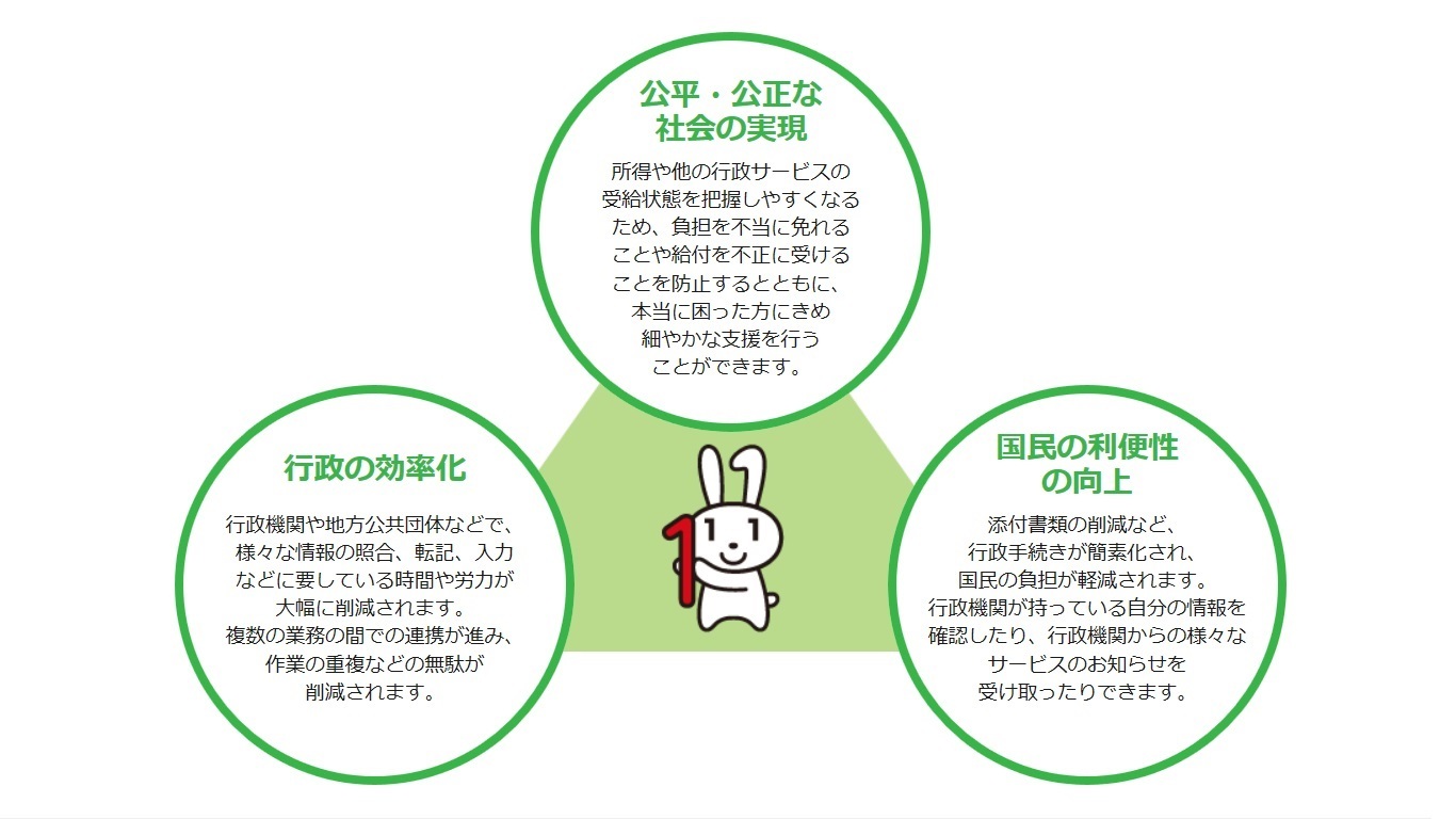 イラスト：マイナンバーの概要説明の図
