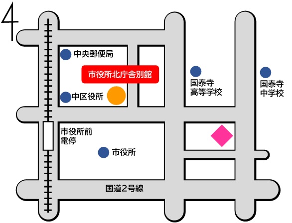 地図：広島市青少年総合相談センタ-