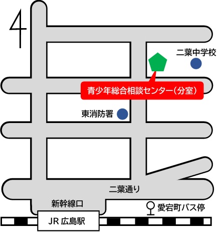 地図：広島市青少年総合相談センター(分室)