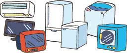 家電リサイクル法対象機器のイラスト