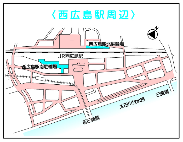 地図：西広島駅周辺　放置規制区域図