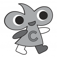イラスト：中区のまちづくりのマスコットキャラクター「なかちゃん」モノクロ