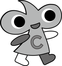 イラスト：中区のまちづくりのマスコットキャラクター「なかちゃん」モノクロ