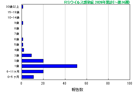 グラフ:RSウイルス 今年の累計