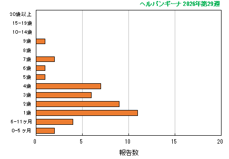 グラフ：最新週（ヘルパンギーナ）
