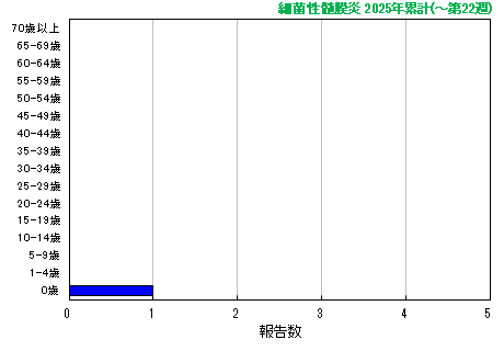 グラフ：細菌性髄膜炎 今年の累計