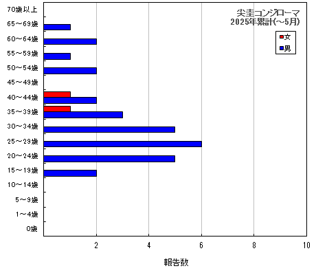 グラフ：尖圭コンジローマ　今年の累計