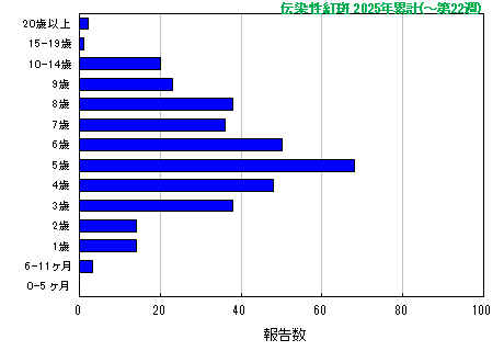 グラフ：伝染性紅斑　今年の累計
