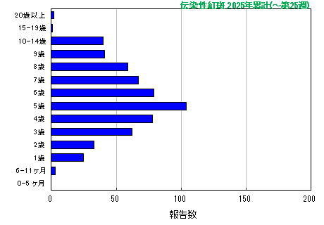 グラフ：伝染性紅斑　今年の累計