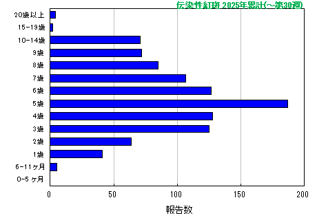 グラフ：伝染性紅斑　今年の累計