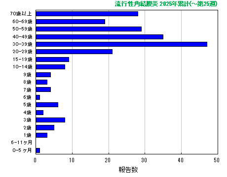 グラフ：流行性角結膜炎　今年の累計