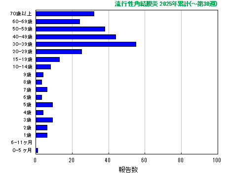 グラフ：流行性角結膜炎　今年の累計