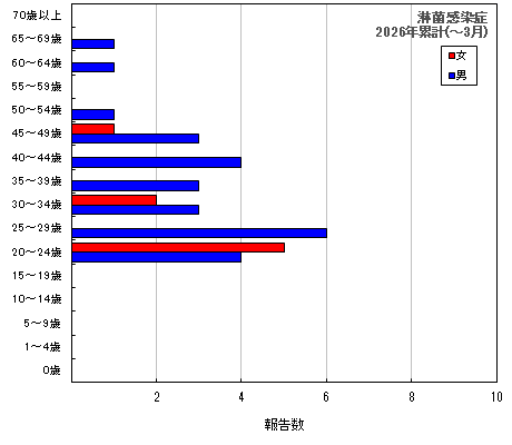 グラフ：淋菌感染症　今年の累計