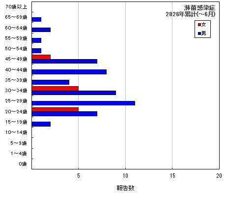 グラフ：淋菌感染症　今年の累計