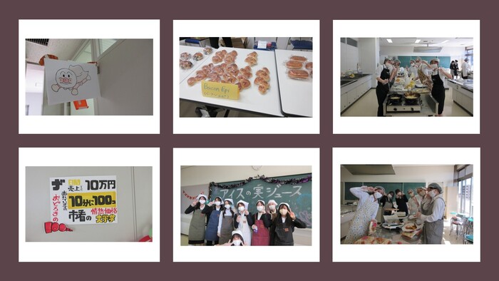 写真:模擬店での学生