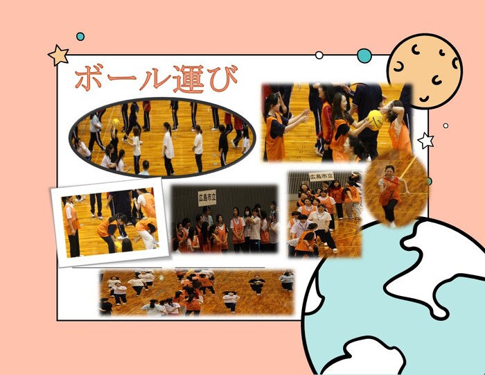 写真:学生 競技 ボール運び