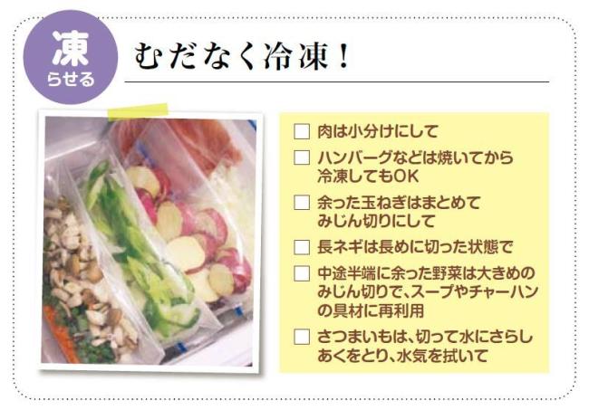 イラスト：「凍らせる」無駄なく冷凍！