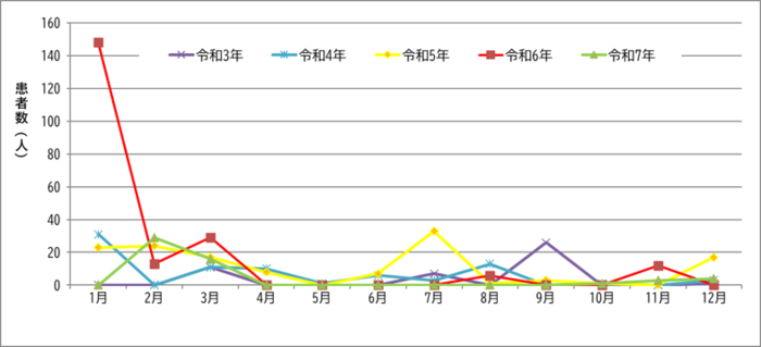 グラフ:5年間の患者数推移