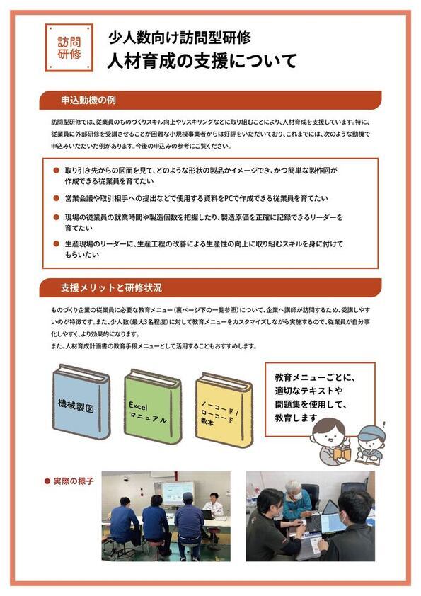 写真：支援対象企業募集のご案内　チラシ裏
