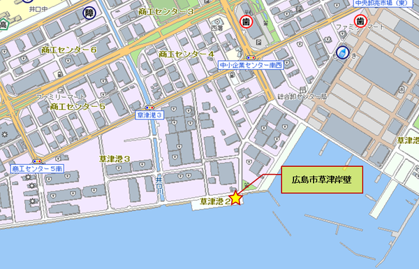 地図：広島市草津岸壁