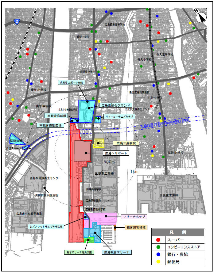 地図：跡地周辺の主要施設