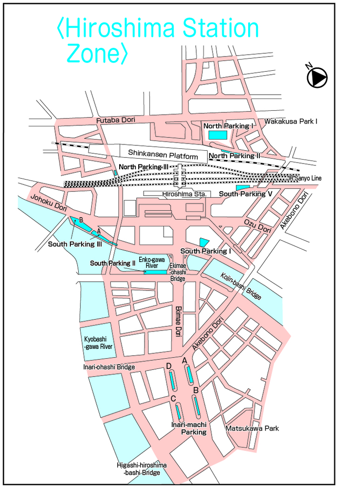 mapa：Sa paligid ng Hiroshima Station