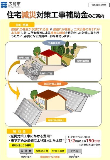 写真：住宅減災対策工事補助金のご案内パンフレット