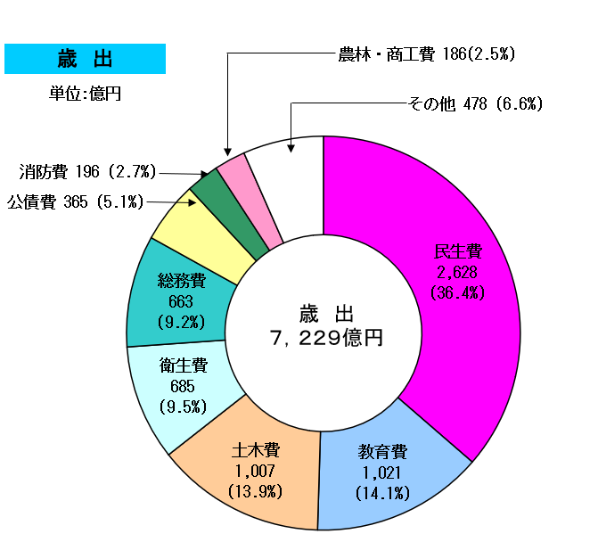 グラフ：令和6年度一般会計当初予算