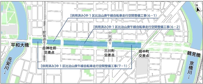 地図：工事区間
