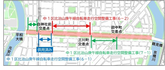 地図：工事区間
