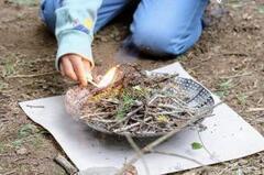 写真：焚火の着火