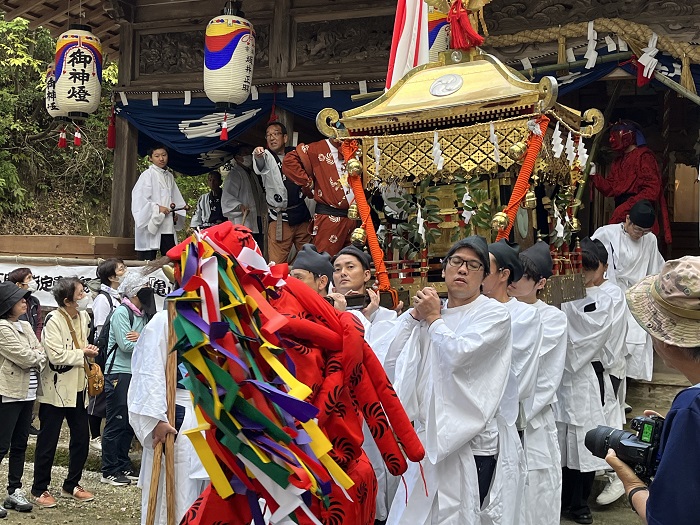 亀山八幡神社祭りはやし行事見学会