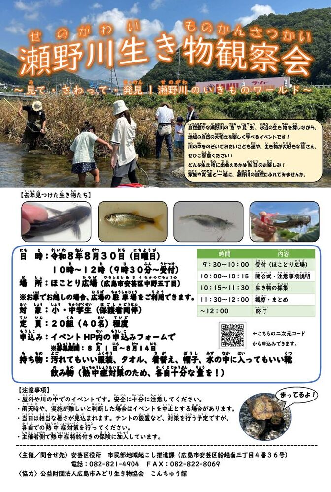 生き物観察会　チラシ