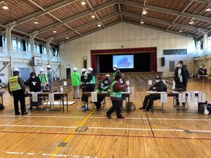 写真:五月が丘学区での防災訓練