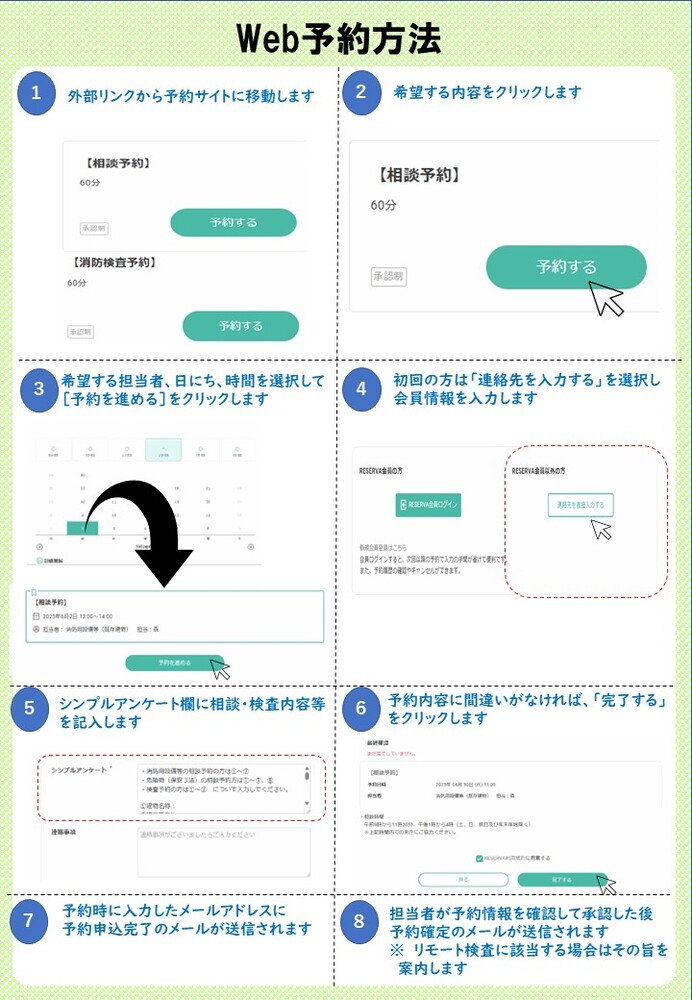 Web予約方法の案内