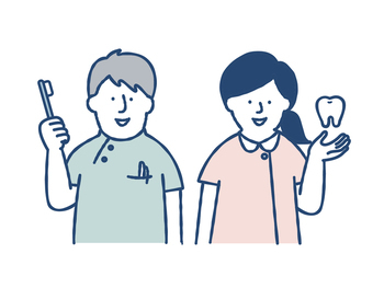 歯科医師と歯科衛生士のイラスト