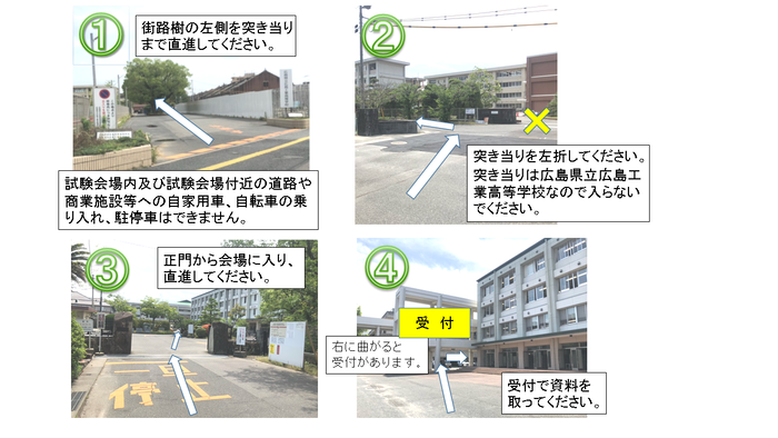 写真：広島皆実高等学校　道順案内