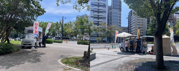 キッチンカーが出店している様子