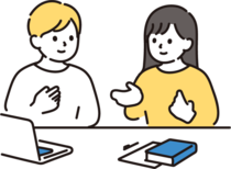説明しているイラスト