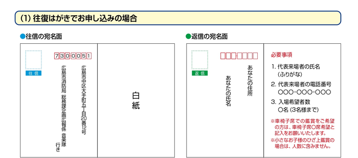 イラスト:往復はがき見本