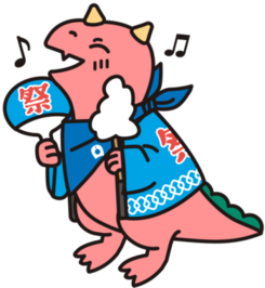 お祭りを楽しむあみゴン