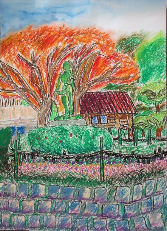 写真:アートフェスタ佐伯区実行委員会委員長賞作品 目がいっぱいの木みーつけた