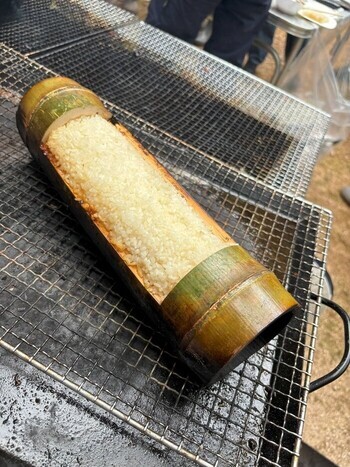 竹を使った飯ごう