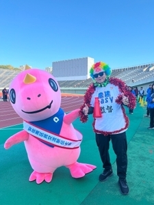 あみゴンと記念撮影