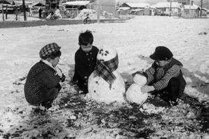 雪だるま作り　仁保　昭和32年頃