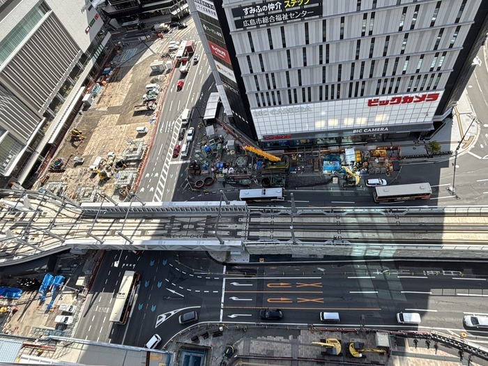 広島駅前交差点付近の写真