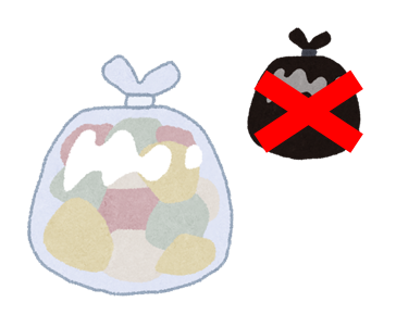 透明または半透明のじょうぶなポリ袋のイラスト