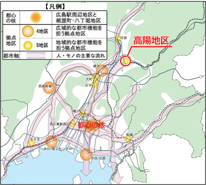 広島市が目指す集約型都市構造図