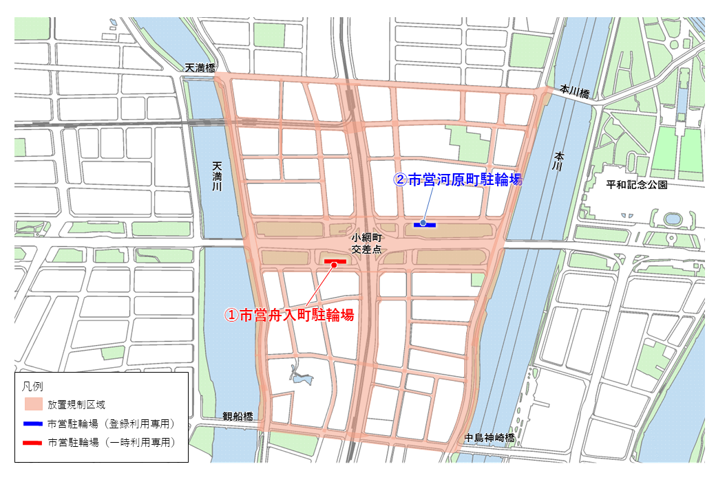 地図:小網町交差点周辺